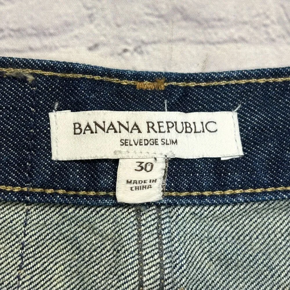 Banana Republic Men Selvedge Slim Fit Jeans Size 30 Denim FA25 C128 -19